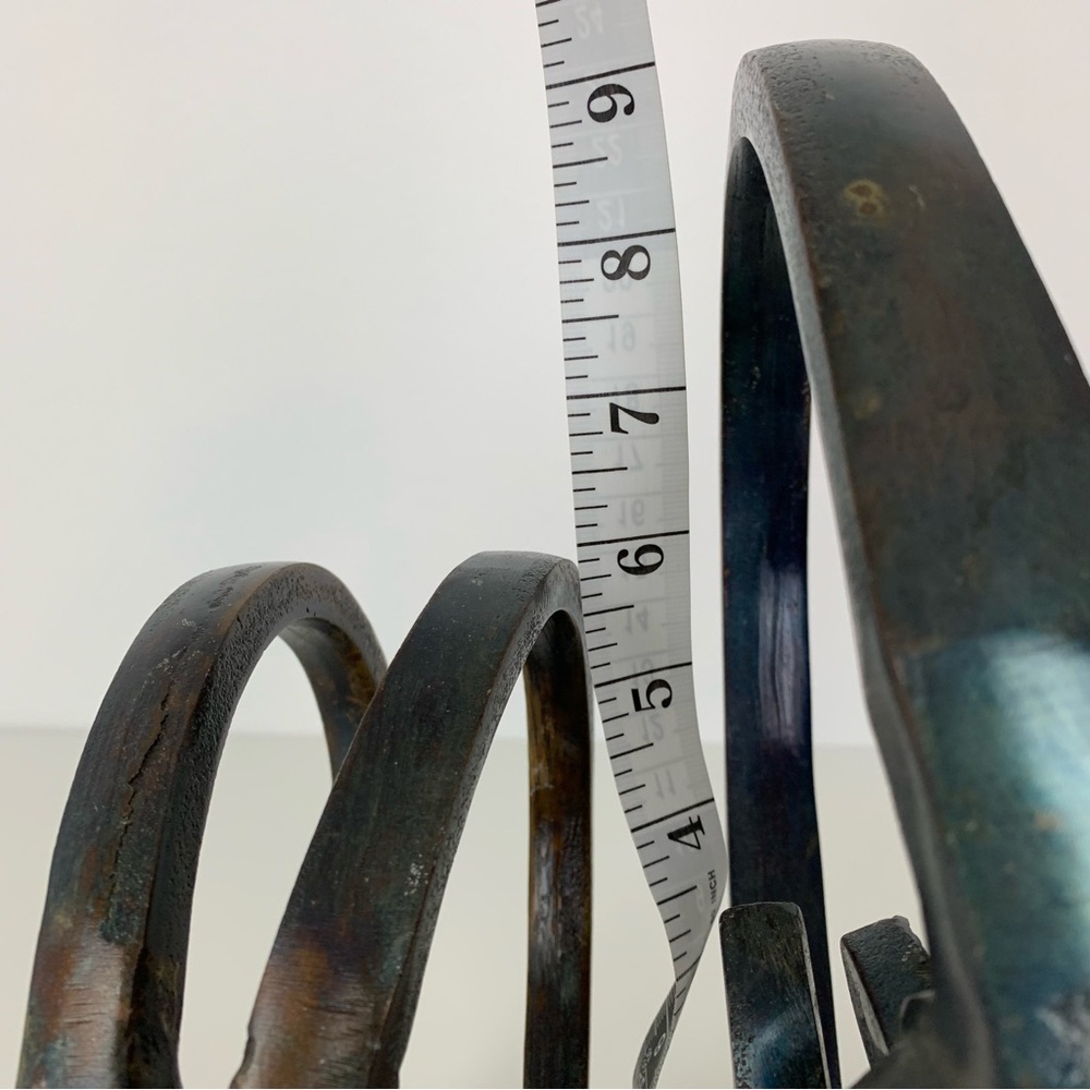 Pair Metal Antilope Ram Head Sculpture Horns Black Vtg Different Size Decor - Picture 11 of 16